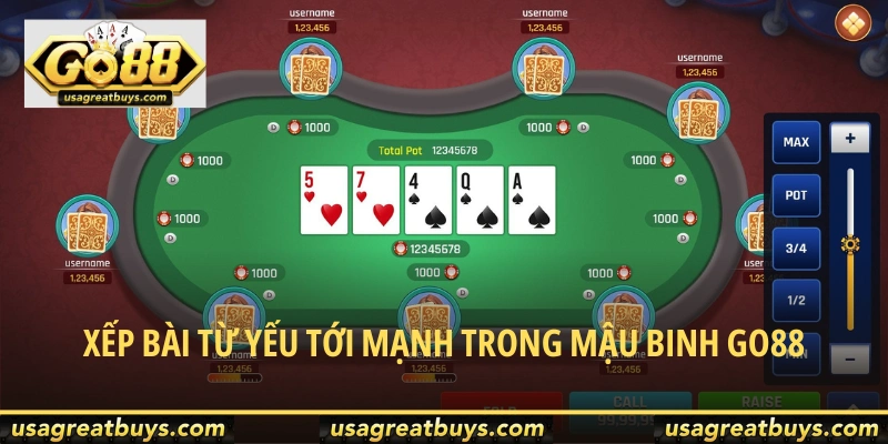 Tổ hợp chiến thuật sắp xếp bài Mậu Binh GO88 theo chuyên gia